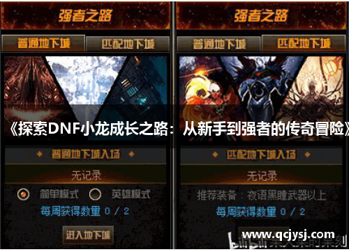 《探索DNF小龙成长之路：从新手到强者的传奇冒险》